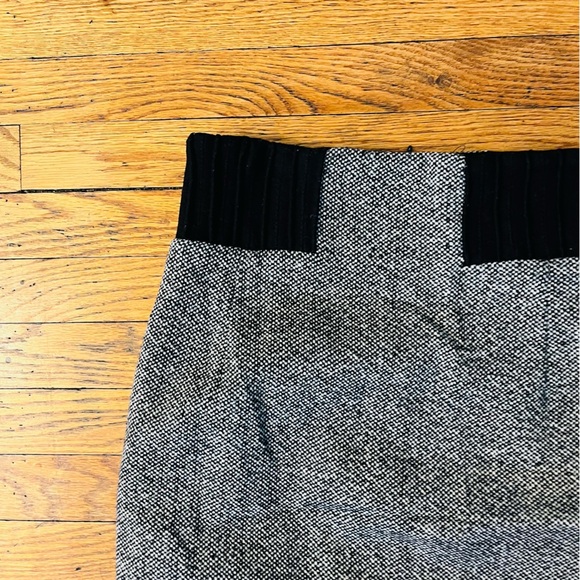 Zara High Waist Pencil Skirt Black Gray Textured Stretch Office Work M - Picture 3 of 5